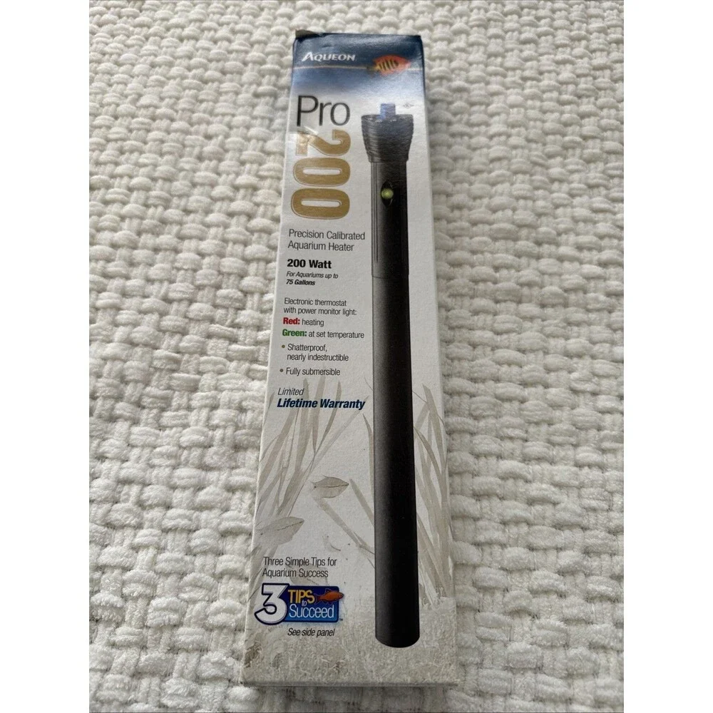 Aqueon Pro200 Precision Calibrated Submersible Aquarium Heater, 200 Watt/75 gal.